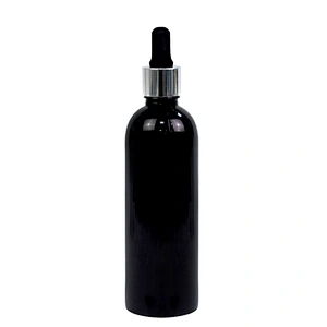 guangzhou factory 90ml 3oz dropper bottle personal care packaging black boston glass bottle for essential oil