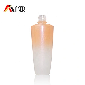 Wholesale stock Painted pearl color oval 30g 50g 100g 120g cosmetic glass lotion bottle with gold cream pump