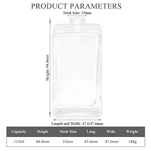 OEM Custom Factory Best Price Wholesale Fragrance Cosmetic Perfume Empty Continuous 113ml Glass Fine Mist Spray Bottle