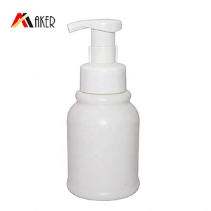 Hot sale 350ml white HDPE plastic cosmetic baby body wash shower gel bottle lotion pump bottle