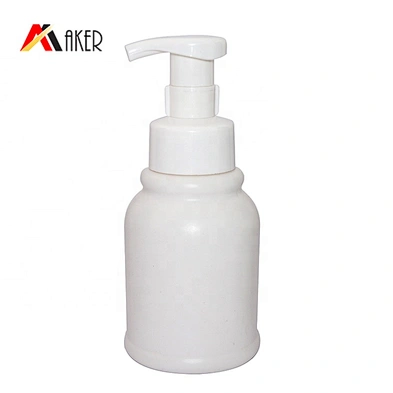 Hot sale 350ml white HDPE plastic cosmetic baby body wash shower gel bottle lotion pump bottle