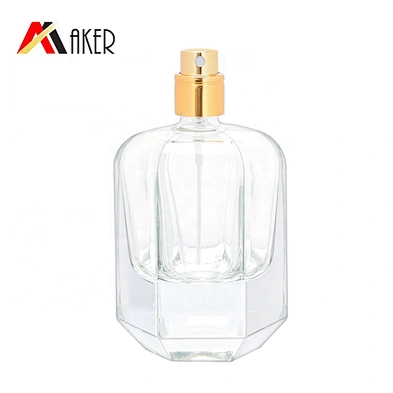 China supplier new special shape empty 50ml luxury crystal glass perfume bottle with sprayer