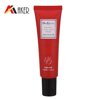 Newest design cosmetic packaging 60g empty red plastic hand cream tube