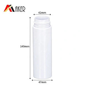 30ml 200ml round shape Cosmetic facial face wash plastic empty white airless foam pump bottle with brush