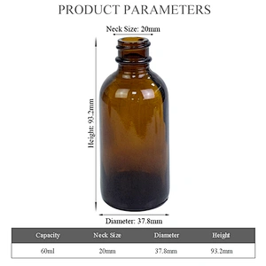 factory price glass bottle 2oz personal care essential oil packaging amber massage dropper 60ml glass bottle
