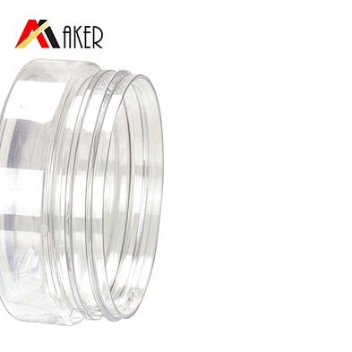 Factory supply empty clear 50ml PET plastic cosmetic face cream jar packaging with red plastic screw cap and white liner