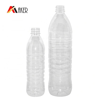 Wholesale 500ml 1000ml PET Plastic beverage disposable Mineral water bottle with white plastic tamper proof screw cap