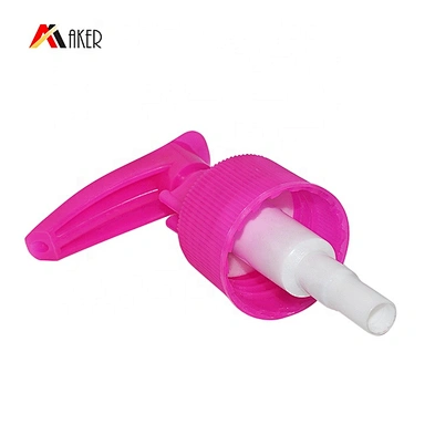 Hot sale PP cover pink plastic 24/410 lotion pump dispenser for bottle