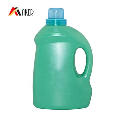 Factory wholesale price empty 2L HDPE green plastic laundry detergent bottle with cap