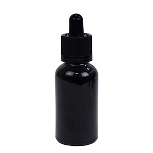 factory wholesale essential oil glass bottle personal care serum oil packaging 30ml glass black dropper bottle