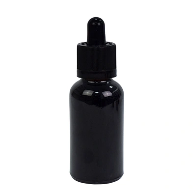 factory wholesale essential oil glass bottle personal care serum oil packaging 30ml glass black dropper bottle