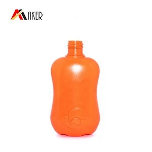 Orange color special shape 100ml PE plastic baby shampoo bath bottle wholesale