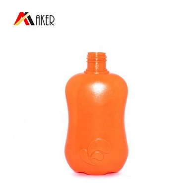 Orange color special shape 100ml PE plastic baby shampoo bath bottle wholesale
