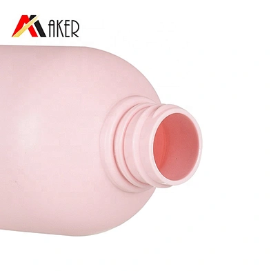 Custom Boston Shape Matte Pink 500ml PET Plastic Empty Body Lotion Bottle with Disc Top Cap