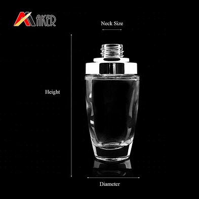 Factory price unique round clear color 30ml cosmetic essence serum glass dropper bottle