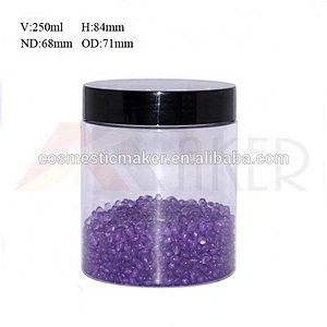China Wholesale 250ml Round Clear Cosmetic Plastic PET Jar With Lid