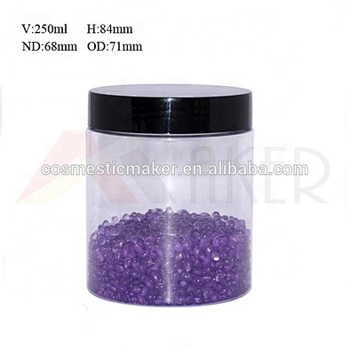 China Wholesale 250ml Round Clear Cosmetic Plastic PET Jar With Lid