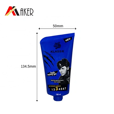 New design 150ml men design LDPE plastic hair packaging tube with cap for styling gel