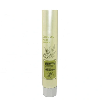 60ml LDPE plastic cosmetic hand cream tube packaging with silver aluminum covered screw cap