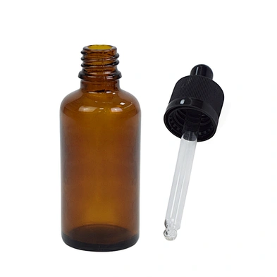 50ml amber black essential oil glass bottle personal care packaging skin care dropper bottle wholesale serum bottle