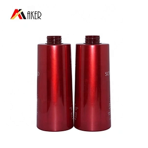 High quality 650ml red cylinder plastic PET bottle body lotion bottle