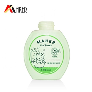 Wholesale manufacturer 300ml light green PE plastic baby shampoo lotion bottle packaging with lotion pump