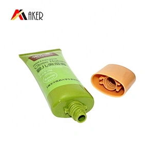 Guangzhou supplier green oval cosmetic cream packaging tube with screw lid