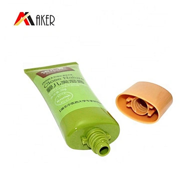 Guangzhou supplier green oval cosmetic cream packaging tube with screw lid