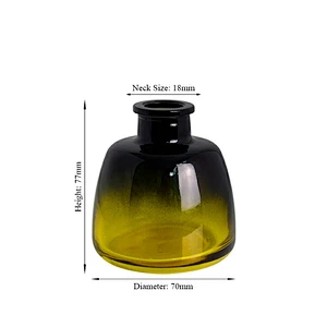Hotel decor 100ml empty gradual green color glass duffuser bottles with caps and box