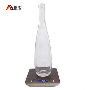 Wholesale 500ml transparent elegant sparkling wine glass bottle with Aluminum cap