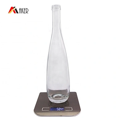 Wholesale 500ml transparent elegant sparkling wine glass bottle with Aluminum cap