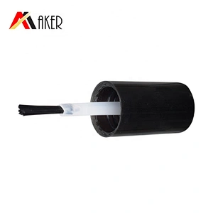 New design empty 5ml clear cosmetic glass nail polish bottle with black screw cap and brush