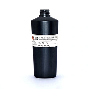 Wholesale 400ml empty black PE plastic shampoo bottle packaging with press pump