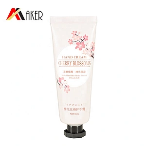 Fancy style 50ml white aluminum plastic laminated cosmetic hand cream tube ABL tube packaging with polygon screw cap