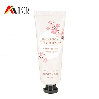 Fancy style 50ml white aluminum plastic laminated cosmetic hand cream tube ABL tube packaging with polygon screw cap