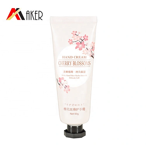 Fancy style 50ml white aluminum plastic laminated cosmetic hand cream tube ABL tube packaging with polygon screw cap
