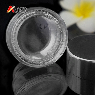 China wholesale 5ml 10ml round clear mini glass jar for cream cosmetic with lid