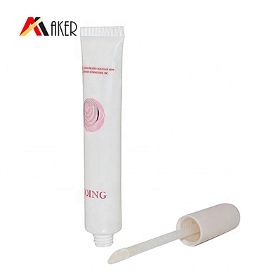 Wholesale private label custom empty lip gloss containers cosmetic tube packaging with brush