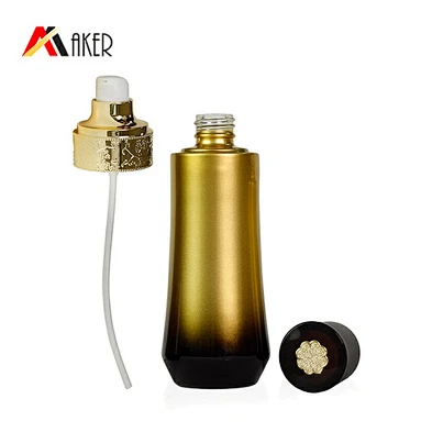 60ml black gradient gold cosmetic packaging personal skincare cream lotion pump glass bottle