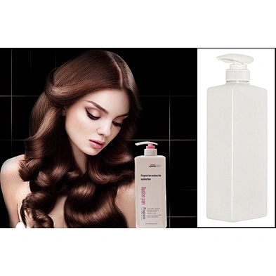 Wholesale new design empty white HDPE 750ml square shampoo pump bottle packaging