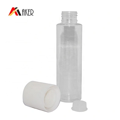 Empty 100ml Transparent PET Plastic Eco Friendly Facial Toner Bottle with double layer screw cap