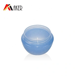 Small MOQ 10ml blue oval single wall plastic cosmetic lip balm pp plastic jar with screw cap