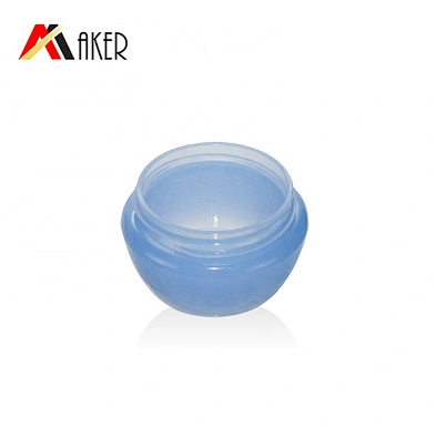 Small MOQ 10ml blue oval single wall plastic cosmetic lip balm pp plastic jar with screw cap