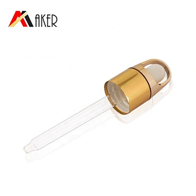 Hot selling 18mm gold aluminum covered essential oil dropper cap glass dropper cap flower basket type