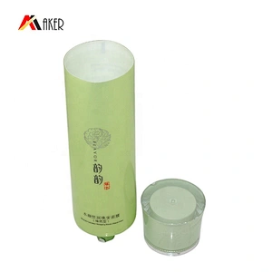 Empty 50ml green round screen printing PE cosmetic packaging soft cream tube with lid