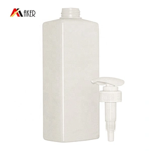 Wholesale new design empty white HDPE 750ml square shampoo pump bottle packaging
