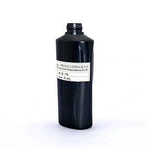 Wholesale 400ml empty black PE plastic shampoo bottle packaging with press pump