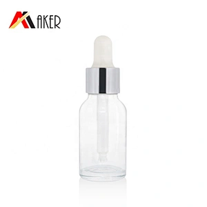 China wholesale round clear cosmetic 15ml essential oil glass bottle packaging