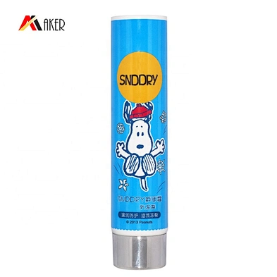 Custom 80g Round Cosmetic Hand Cream LDPE Plastic Makeup Tube Packaging with Silver Plastic Screw Cap