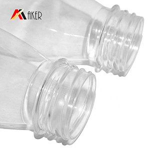 Hot sale 350ml clear PET plastic juice bottle water bottle with plastic screw cap